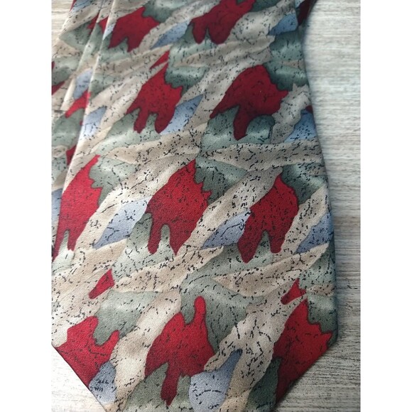 Stonehedge Cocktail Collection Men's Tie Red Blue green Brown Abstract 100 Silk - Picture 2 of 6